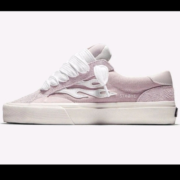 Straye Logan Puff Dusty Pink White Suede Flame Womens 7.5 Skate Shoe Mens Size 6 - Picture 8 of 11